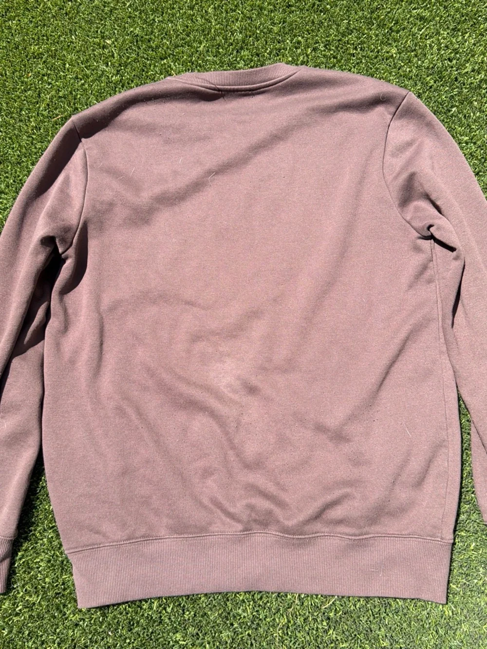 True Religion Mauve Crewneck Sweatshirt with White Buddha Graphic